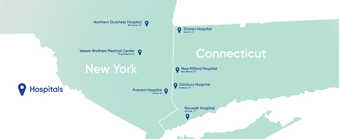 Nuvance Health Service Map of NY and CT