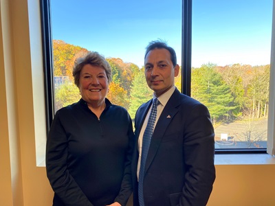 Nancy Belanger with Dr. Faiz Bhora after second lung cancer surgery