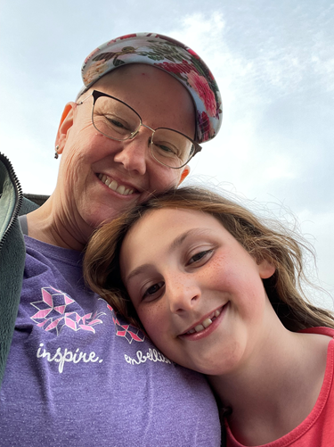 Vassar Brothers Medical Center breast cancer patient Linda Deserto with her young granddaughter.