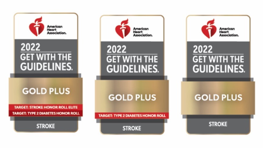  American Heart Association/American Stroke Association Get with the Guidelines stroke quality award icons  