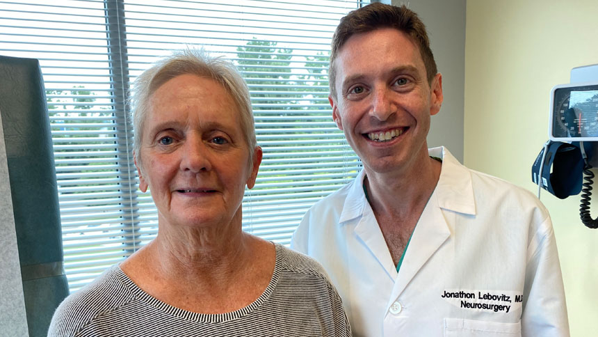 Patient Karen Smith-Gattuso with Dr. Jon Lebovitz