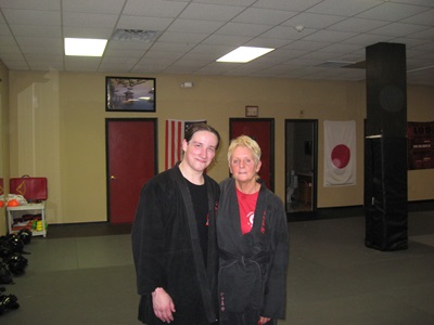 Karen Smith-Gattuso with Ian Cameron, Dojo Head Instructor