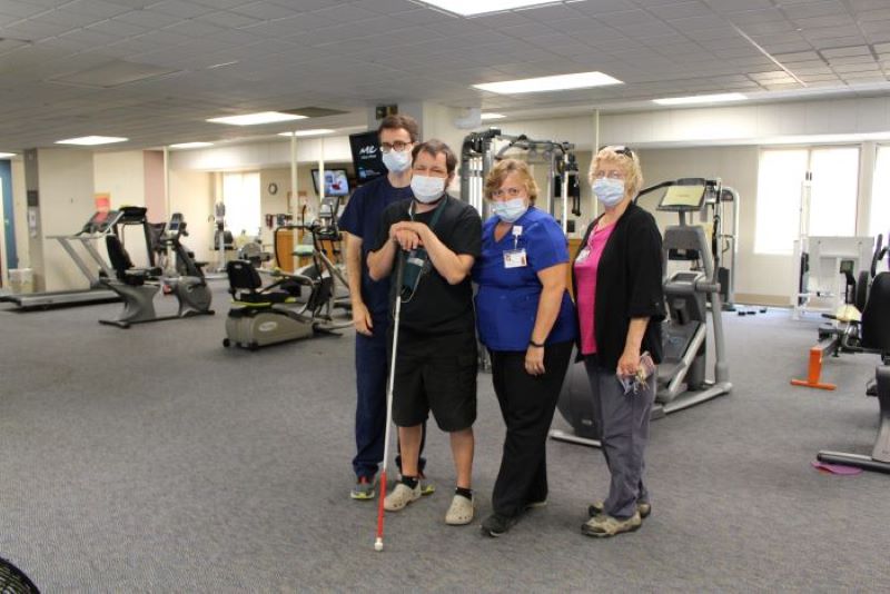 Matthew Hempel with Cardiac Rehab team