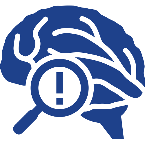 brain icon with magnifying glass