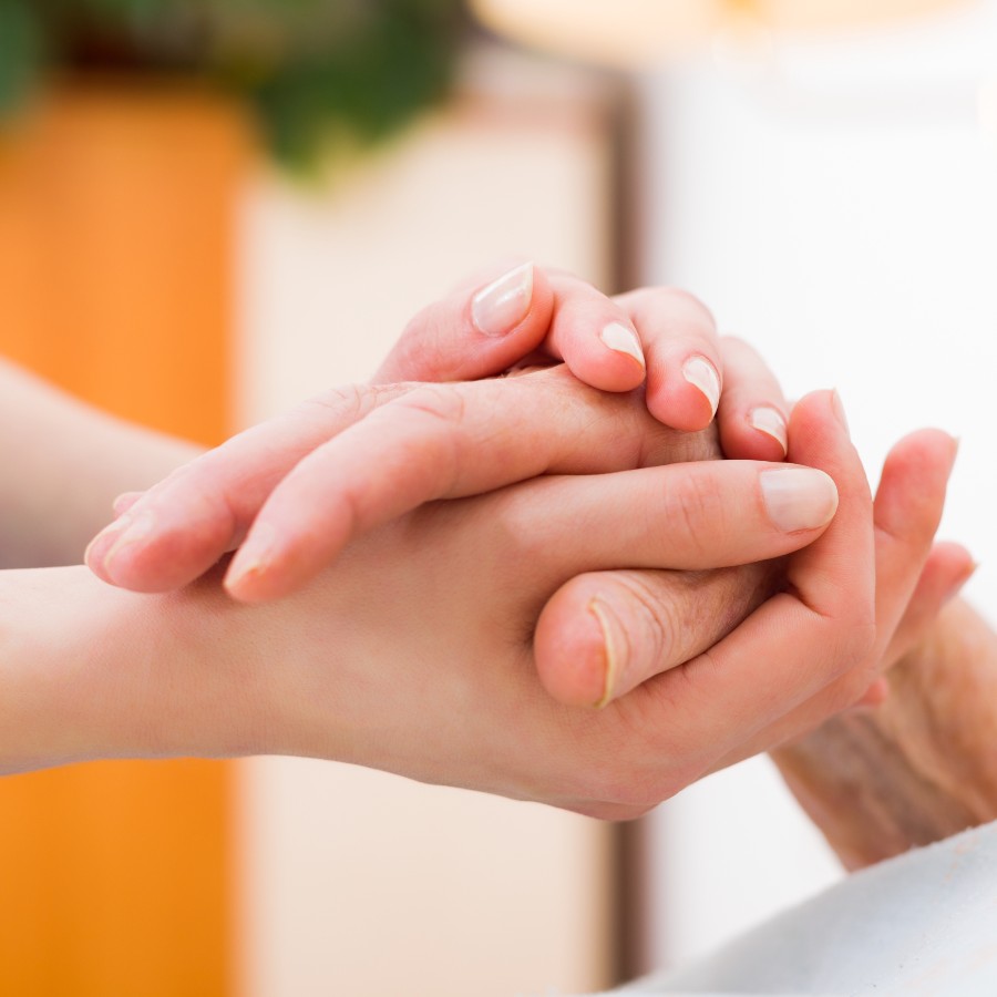 Patient support - holding hands