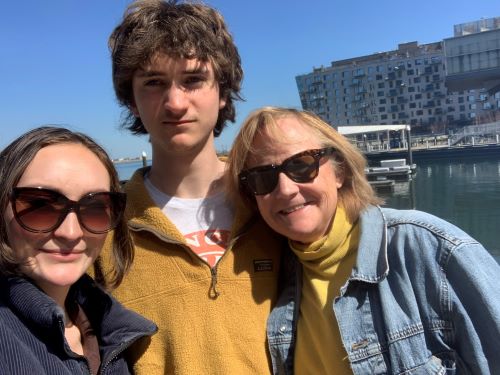 Kate Fagan (right) with daughter Chloe (left) and son Cole (middle), Boston, 2022.