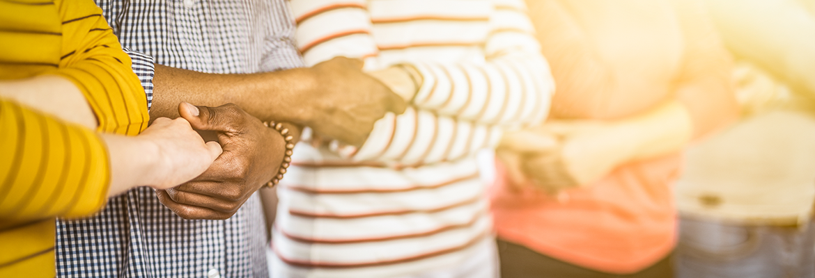 Diversity hands linked image