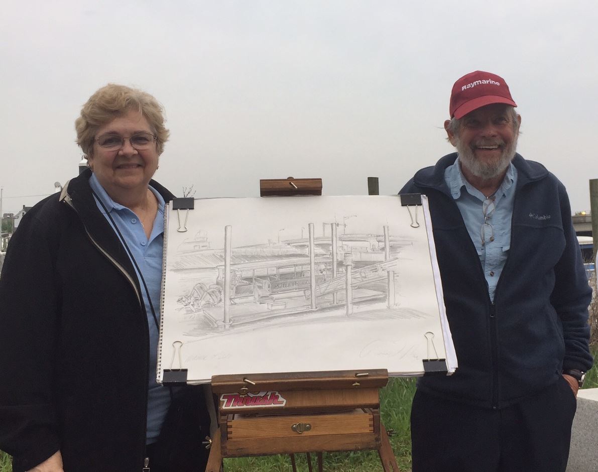 Pauline and Mark Schlegel at the Norwalk Seaport Association.