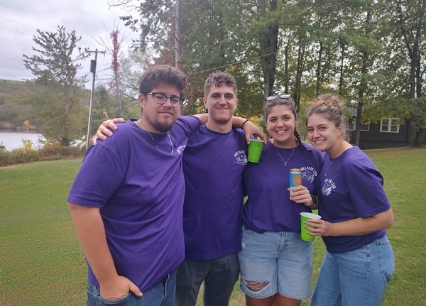 Zachary Sanford, a lung cancer patient at Vassar Brothers Medical Center, with his brother and sisters.