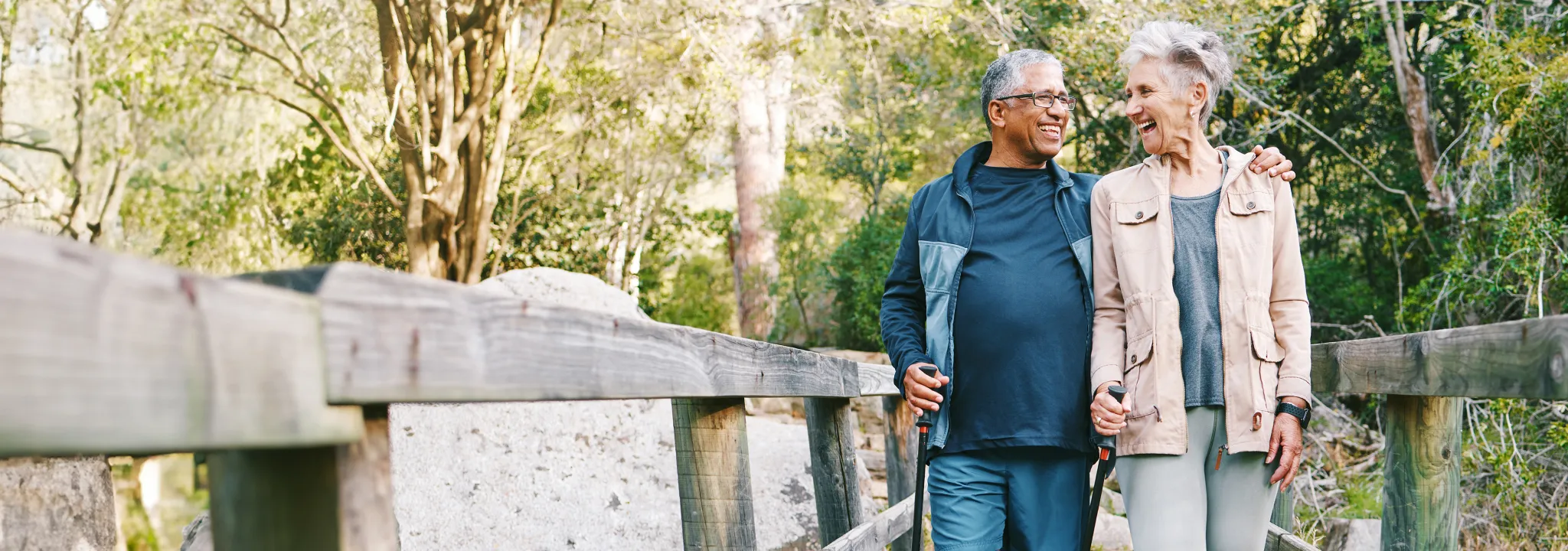 Hero with middle-aged couple hiking