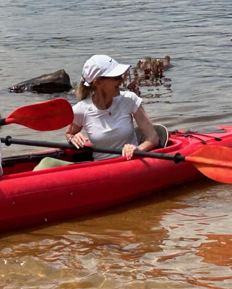 Danbury Hospital Spine Surgery Patient Shelley Kaiser Kayaking