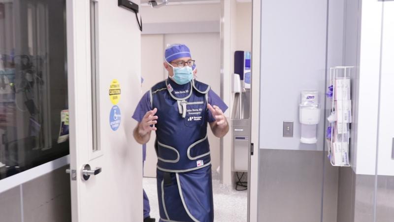 Dr Joshua Marcus in the Danbury Hospital Biplane Angiography Suite 2023
