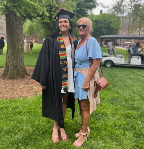 Cropped Jodi with her daughter Sophie at her graduation May 2023 Jodi HammellFifield VBMC Stroke Pat