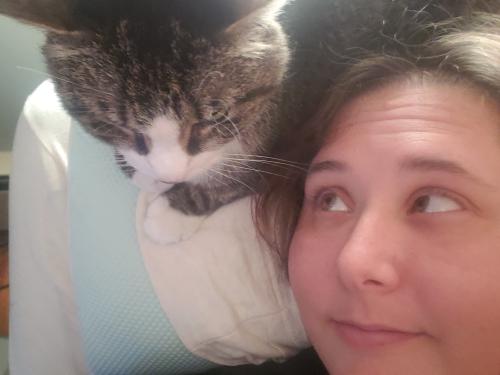 Danbury Hospital Colon Cancer Patient Kimberly Graton with Cat
