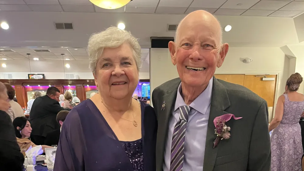 Mark and Pauline Schlegel at the event to celebrate 10 years of Mark surviving pancreatic cancer.