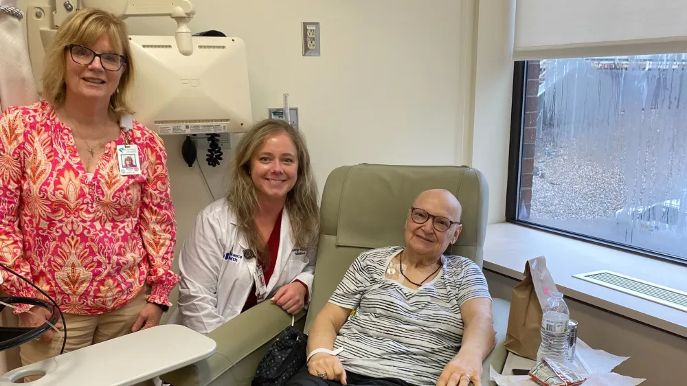 Sheri Freedman (right), Kathryn Hicks, Palliative Care Nurse Practitioner in Oncology (middle) and Melanie St. Raymond, Palliative Care Social Worker (left) at the Danbury Hospital Praxair Cancer Center