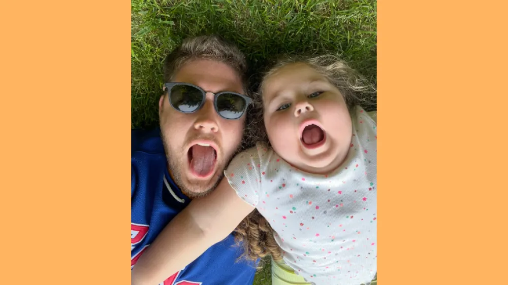 Zachary Sanford, a lung cancer patient at Vassar Brothers Medical Center, with his daughter.