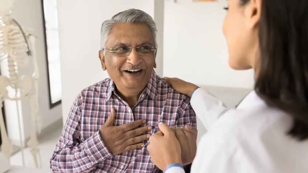 Patient receiving cardiac care