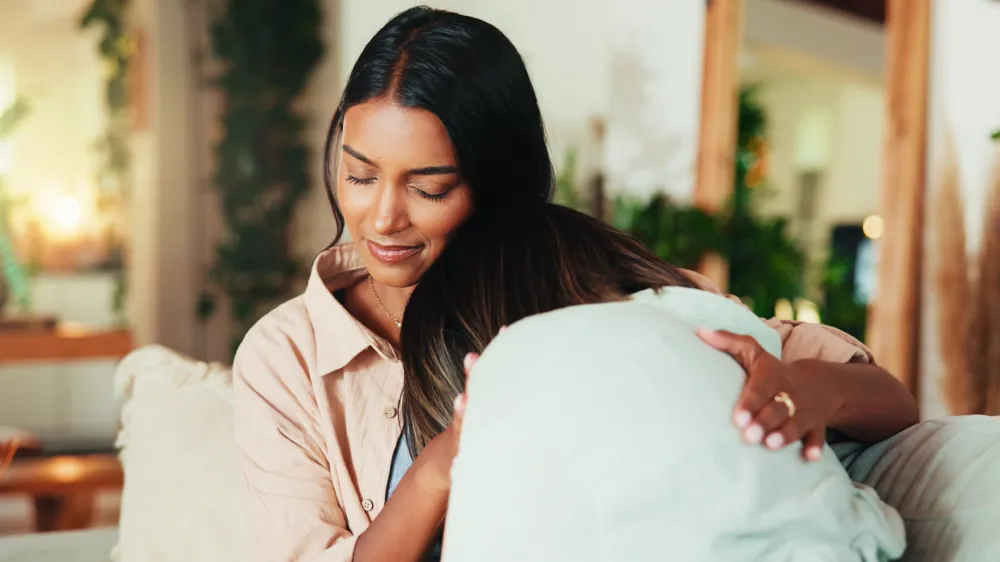 Woman providing emotional support